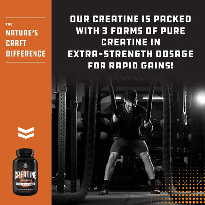 Tri-Phase Creatine Supplement for Muscle Recovery & Muscle Building, 240Ct