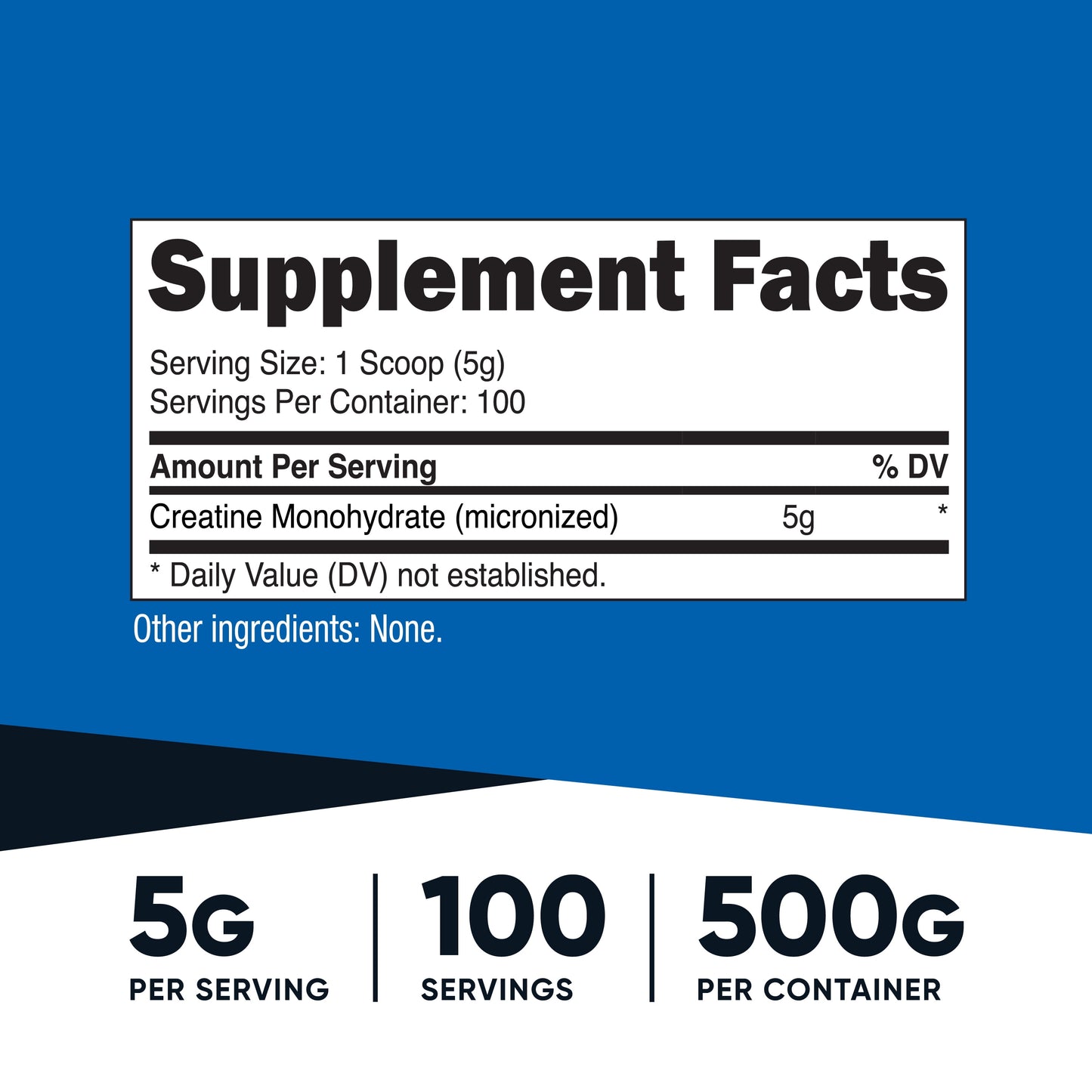 Creatine Monohydrate Powder 500 Grams (Unflavored) Supplement