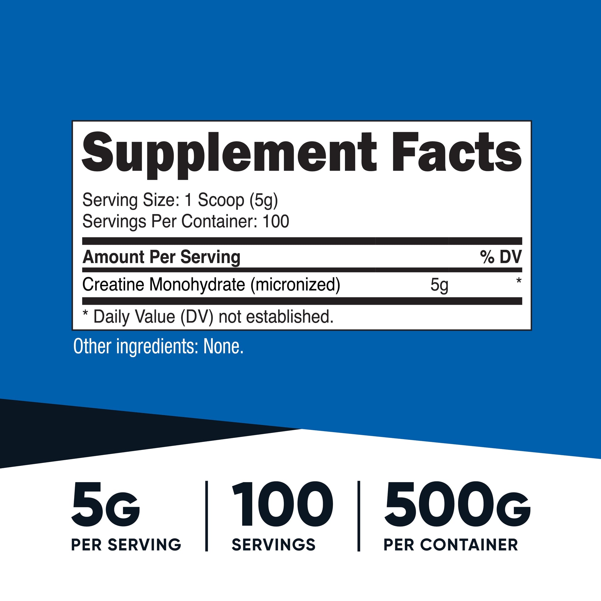 Creatine Monohydrate Powder 500 Grams (Unflavored) Supplement